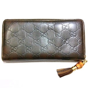 グッチ(GUCCI) グッチシマ バンブー ラウンドファスナー長財布 224253 ダークブラウン Bランク グッチ買取相場-ゴールドプラザ錦糸町マルイ店(東京都墨田区)｜ブランド買取実績画像