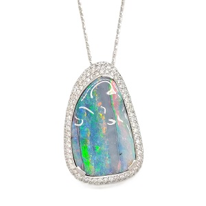オパール O(18.77ct メレダイヤ MD(1.36ct K18 PT900 ネックレス 買取相場