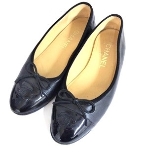 シャネル(CHANEL) 靴 バレエフラットシューズ ココマーク ブラック A02819 BCランク 買取相場