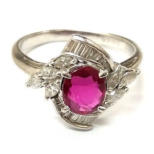 ルビー R(1.03ct メレダイヤモンドMD(0.45ct Pt900 リング 買取相場