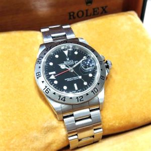 レックス(ROLEX) 腕時計 エクスプローラーⅡ 黒文字盤 16570 SS ABランク 買取相場