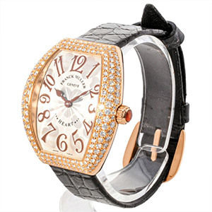 フランクミュラー(FRANCK MULLER) 腕時計 5002LQZD3 ハートトゥハート 腕時計 クォーツ シルバー文字盤 ダイヤベゼル K18PG ABランク 買取相場