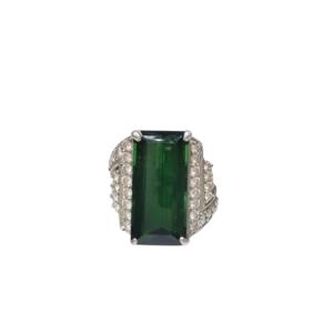 グリーントルマリン (14.27ct ダイヤモンド MD(1.05ct Pt900 リング 買取相場