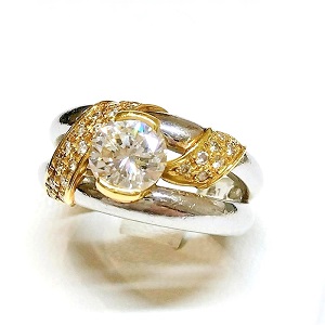 ダイヤモンド D(1.008ct MD0.21ct K18 Pt900 リング 買取相場