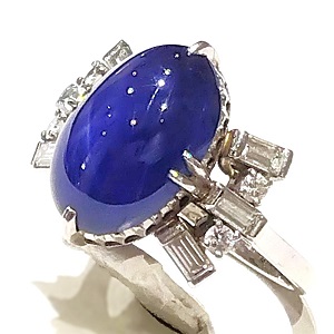スターサファイア S(1.53ct メレダイヤ MD(0.41ct Pt750 リング 買取相場
