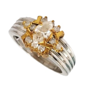 ダイヤモンド D(0.35ct J SI3 メレダイヤ MD(0.33ct PT900　K18 リング 買取相場