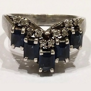 サファイア S(1.13ct ダイヤモンド MD(0.10ct Pt900 リング 買取相場