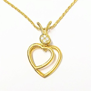 ウォルサム(WALTHAM) スウィング ハート 1Pダイヤ ネックレス K18YG Bランク 買取相場