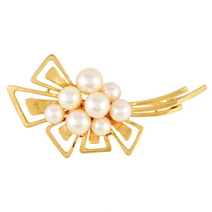 ミキモト(MIKIMOTO) ブローチ パール(約6.0mm～8.0mm) 14金(K14YG) Bランク 買取相場