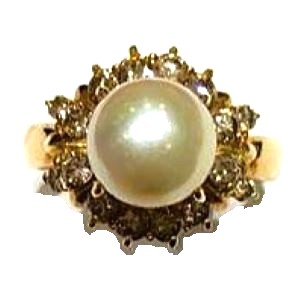 パール(9.1㎜ メレダイヤ MD(1.00ct K18 リング パール買取相場