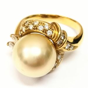 パール(11.27㎜ メレダイヤ MD(0.45ct K18 リング パール買取相場