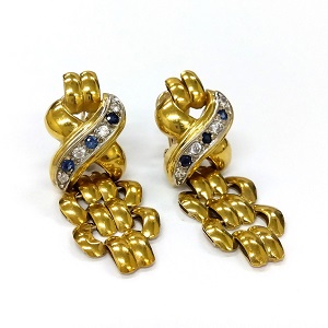 サファイア S(石目不明 推定0.20ct メレダイヤ MD(石目不明 推定0.25ct 18金(K18) ピアス 買取相場