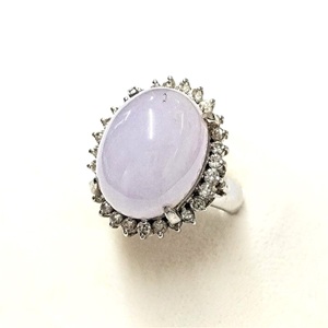 ラベンダーヒスイ J(14.987ct ダイヤモンド MD(0.64ct Pt900 リング 買取相場