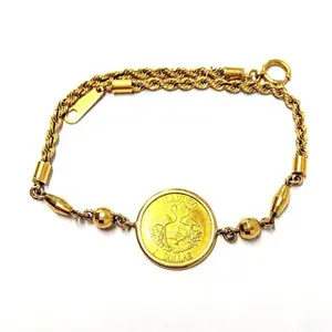 18金24金バハマ諸島1ドル金貨ブレスレット買取実績画像