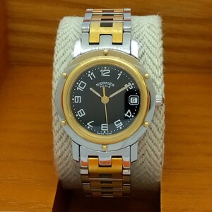 エルメス(HERMES) クリッパー コンビカラー 黒文字盤 クォーツ Aランク 買取相場