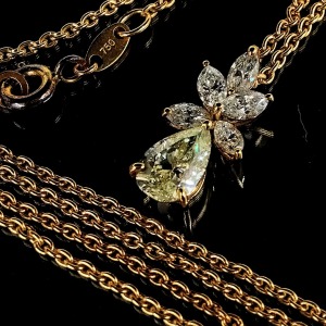 ダイヤモンド D(1.219ct ファンシーカット LY ネックレス ネックレス 買取相場