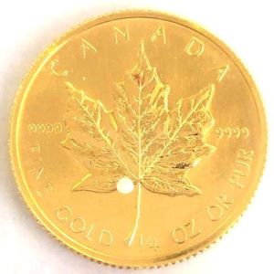24金(K24) 投資用地金 メイプルリーフ金貨 1/4oz 買取相場
