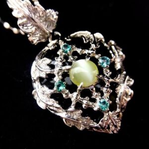 作家ジュエリー(松崎 勉) クリソベリルキャッツアイ C(0.77ct トルマリン T(0.13ct Pt850:Pt900:K18WG ネックレスペンダント 買取相場