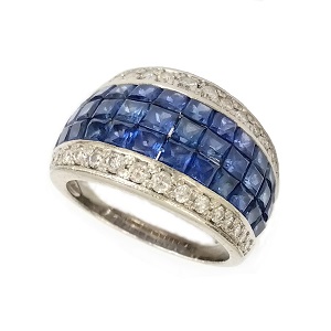 サファイア MS(3.42ct ダイヤモンド MD(0.60ct Pt900 リング 買取相場