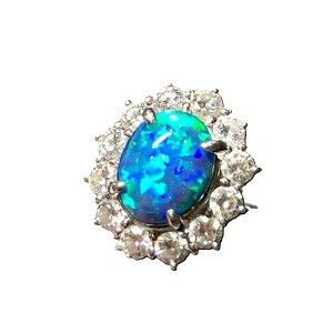 ブラックオパール BO(2.88ct ダイヤモンド MD(1.02ct Pt900 リング 買取相場