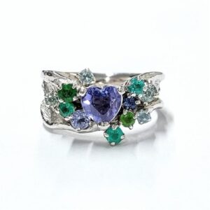 岩倉康二 リング ハートシェイプ タンザナイト Pt900 K18WG ダイヤモンド 作家ジュエリー ABランク 買取相場