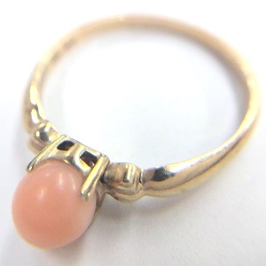 9金(K9) アクセサリー 石付リング 買取相場
