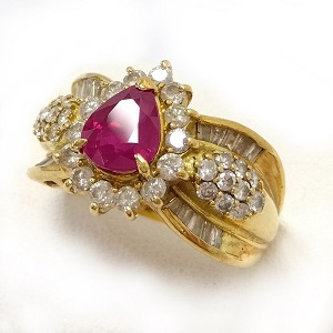 ルビー R(1.65ct メレダイヤ MD(1.16ct K18 ) リング 買取相場
