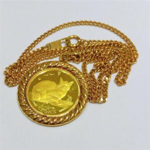 24金(K24) 18金(K18) コンビ キャット金貨 1/10oz ネックレス 買取相場