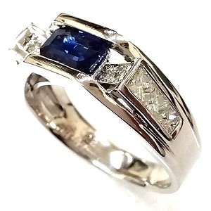 サファイア S（1.02ct メレダイヤ （MD（0.65ct Pt900 リング 買取相場