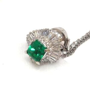 エメラルド E(1.75ct ダイヤモンド MD(1.15ct Pt900 タイタック 買取相場-横浜店(神奈川県横浜市)-宝石買取実績