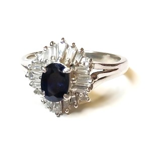 サファイア S(0.96ct ダイヤモンド MD(0.49ct Pt900 リング 買取相場