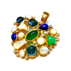 マルチカラーストーン(4.79ct メレダイヤモンド MD(0.40ct K18 トップ 買取相場