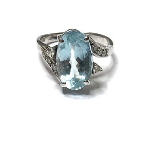 アクアマリン AQ(石目不明 18金(K18WG) リング 買取相場