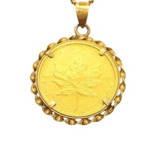 K24(24K) 18金(K18) メイプルリーフ1/10oz 金貨付き コイントップ アクセサリー買取相場