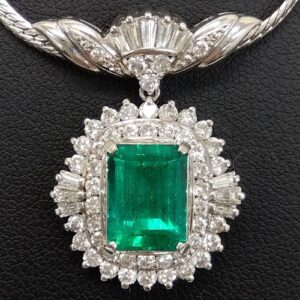 エメラルド E( 2.96ct メレダイヤ MD(1.42ct Pt850 ネックレス エメラルド買取相場-天王寺あべの店(大阪府大阪市)｜宝石買取実績