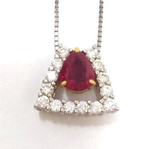 ルビー R(1.08ct ダイヤモンド MD(0.55ct K18/Pt900 ネックレス 買取相場