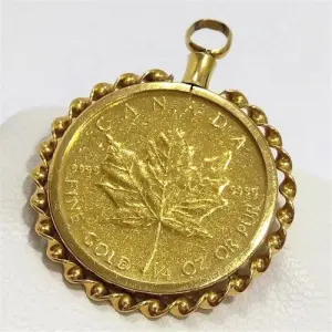 24金(K24) 18金(K18) アクセサリー メイプルリーフ1/4ozトップ 買取相場