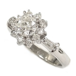 ダイヤモンド D(0.51ct I SI2 MD(0.32ct Pt900 リング 買取相場