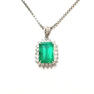 エメラルド E(3.13ct メレダイヤ MD(0.45ct Pt850/Pt900 ネックレス 買取相場