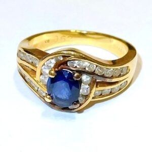 サファイア S(0.62ct MD0.44ct K18 リング 買取相場