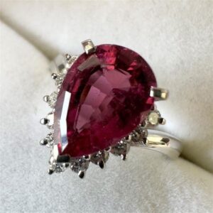 トルマリン T(2.13ct ダイヤモンド MD(0.24ct Pt900 リング 買取相場