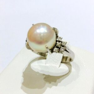 パール P 9.7mm メレダイヤ MD0.14 PT900 リング 買取相場