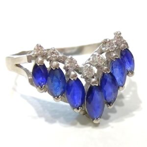 サファイア S(1.51ct ダイヤモンド MD(0.14ct Pt900 リング 買取相場