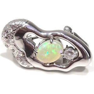 オパール O(0.912ct ダイヤモンド D(0.167ct MD(0.08ct  PT900 ブローチ 買取相場
