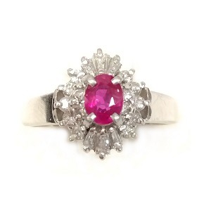 ルビー R)0.37ct メレダイヤ MD)0.34ct PT900 リング 買取相場