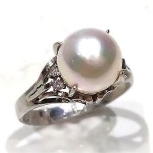 パール P(8.4㎜ メレダイヤ MD0.04ct Pt900 リング 買取相場