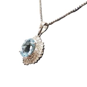 アクアマリン(1.7ct メレダイヤ MD(0.41ct Pt900 ネックレス 買取相場