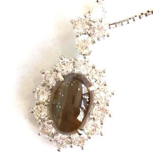 クリソベリルキャッツアイ C(5.06ct ダイヤモンド MD(1.40ct Pt900 トップ 買取相場