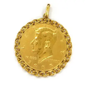 18金(K18) リバティ金貨 エリザベス ケネディ アクセサリー トップ 買取相場