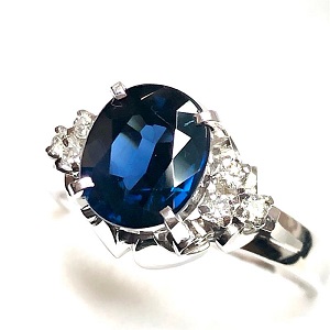 サファイア S(1.96ct ダイヤモンド MD(0.06ct Pt900 リング 買取相場